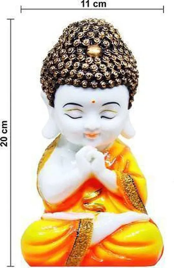 Handicrafts_Baby_Buddha_Showpiece_Resin_&_Sandalwood_Monk_Figurine_for_Home_&_Living_Room_decor,_Perfect_Gift_for_Family_&_Friends_(12X10X18cm,_Orange)