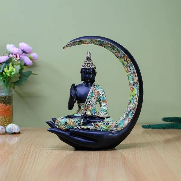 Resin_Buddha_Hand_Statue_Black_&_Gold_Abhaya_Mudra_Sculpture_with_Seated_Buddha,_Zen_Home_decor,_Meditation_Accent_&_Spiritual_Gift