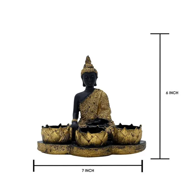Resin_Buddha_Head_Candle_Holder_with_3_Lotus_Tealight_Stands_Black_&_Gold_Decorative_Showpiece_for_Home,_Altar_&_Spiritual_Gifting