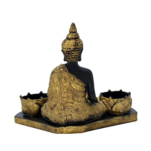 Resin_Buddha_Head_Candle_Holder_with_3_Lotus_Tealight_Stands_Black_&_Gold_Decorative_Showpiece_for_Home,_Altar_&_Spiritual_Gifting