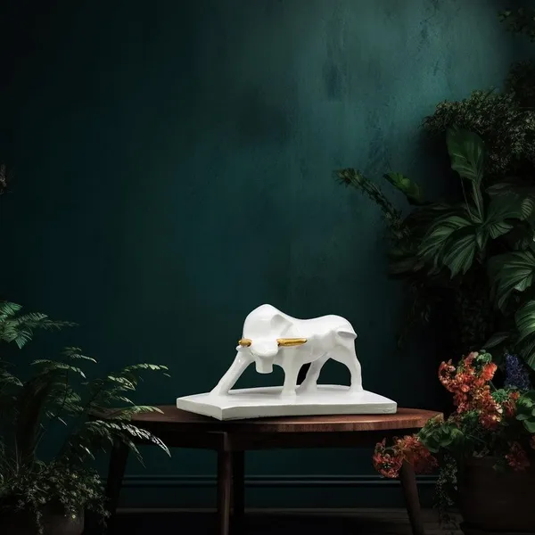 White_Bull_Statue_with_Golden_Accents_-_Decorative_Figurine_for_Home_and_Office