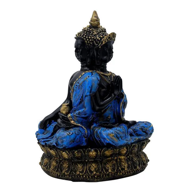 Buddha_Statue_Meditation_Figurine,_Black_and_Blue_Resin,_34_cm_x_25.4_cm,_Gold-Accented_Lotus_Base