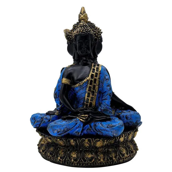 Buddha_Statue_Meditation_Figurine,_Black_and_Blue_Resin,_34_cm_x_25.4_cm,_Gold-Accented_Lotus_Base