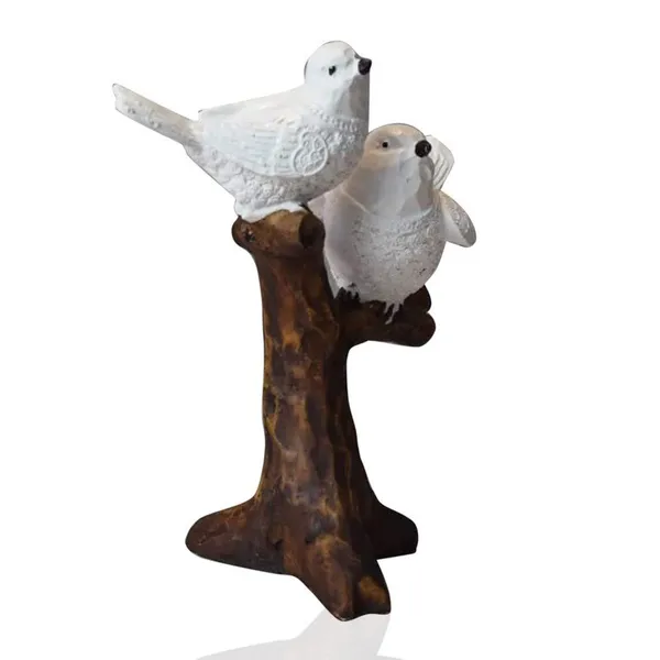 White_Resin_Birds_Perched_on_Branch_Sculpture_-_Nature_Lover_Gift,_Shelf_Decor