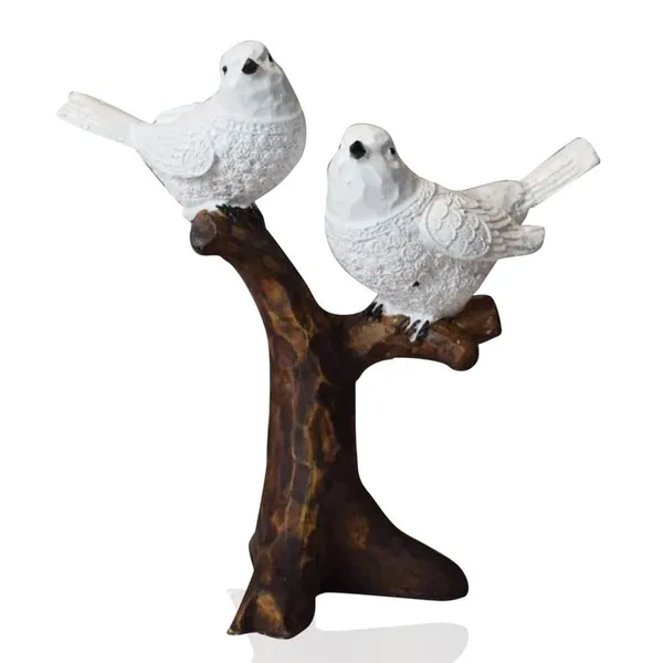 White_Resin_Birds_Perched_on_Branch_Sculpture_-_Nature_Lover_Gift,_Shelf_Decor