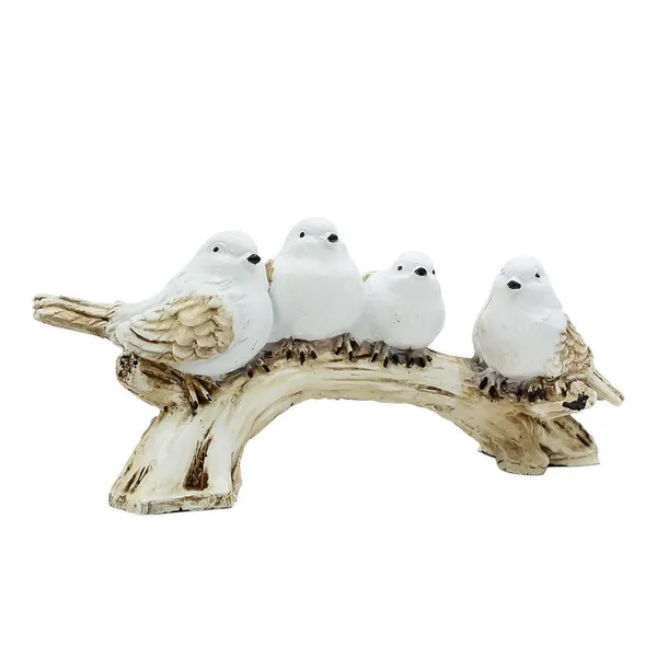 White_Resin_Love_Birds_on_Tree_Branch_-_Set_of_4_Bird_Statues_for_Tabletop_&_Shelf_Decor