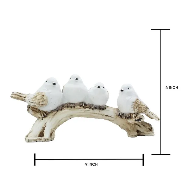 White_Resin_Love_Birds_on_Tree_Branch_-_Set_of_4_Bird_Statues_for_Tabletop_&_Shelf_Decor
