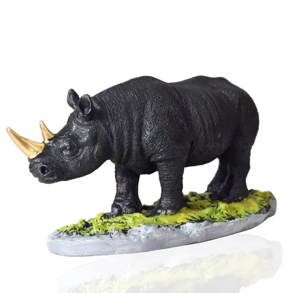 Realistic_Black_Rhino_Figurine_with_Gold_Horn_-_Wildlife_Decor