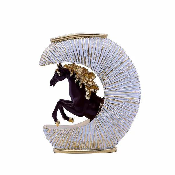 Gold-Accented_Crescent_Horse_Vase_-_Modern_Equestrian_Decor