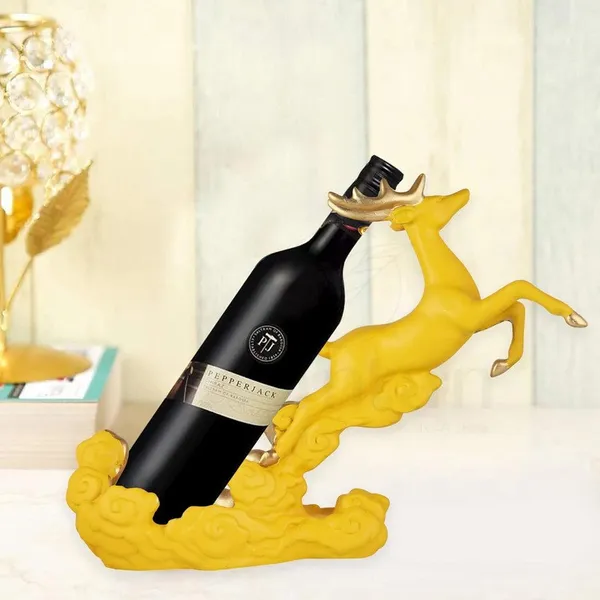 Modern_Yellow_Deer_Wine_Bottle_Holder_-_Feng_Shui_Decor