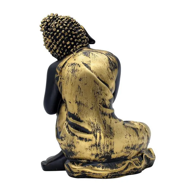 Resting_Buddha_Statue_for_Home_Decor,_Black_and_Gold,_21.6_cm_x_16.5_cm,_Resting_Pose