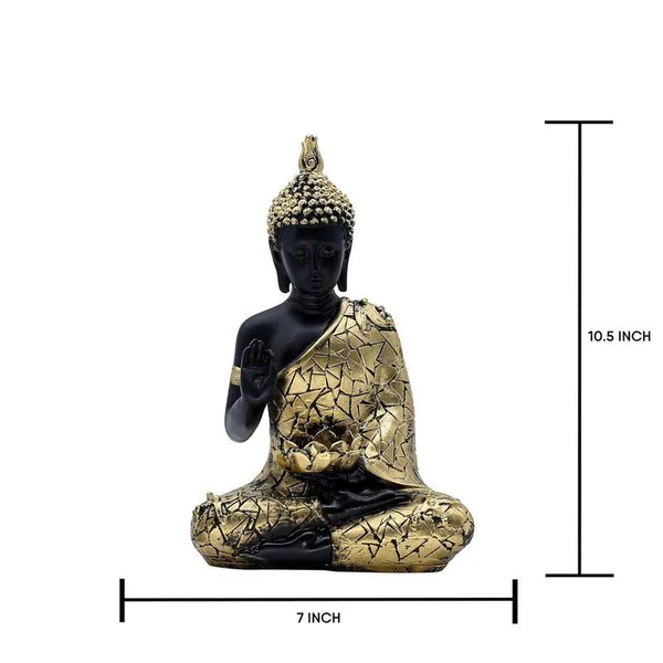Decorative_Buddha_Statue,_Black_and_Gold_Mosaic_Design_|_Buddha_Idols_for_Home_Decor,_26.7_cm_x_17.8_cm
