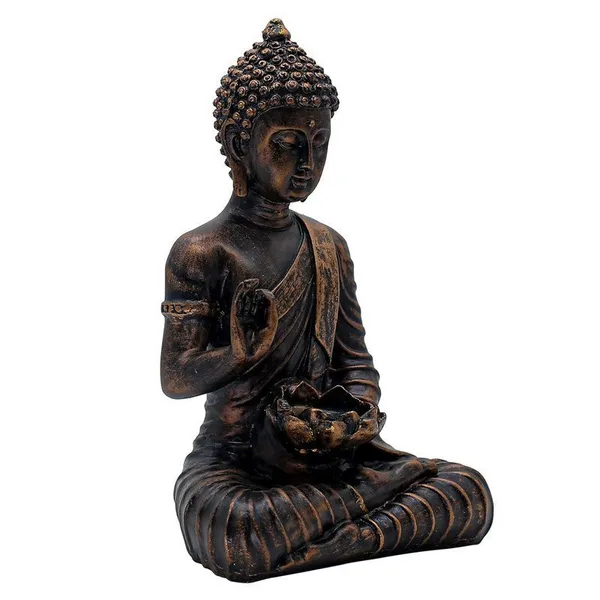 Meditation_Buddha_Statue_with_Lotus_Bowl_for_Office_Decor,_Bronze_Antique_Finish,_24.1_x_16.5_cm