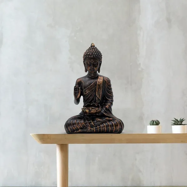 Meditation_Buddha_Statue_with_Lotus_Bowl_for_Office_Decor,_Bronze_Antique_Finish,_24.1_x_16.5_cm