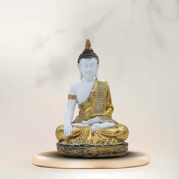 Decorative_Buddha_Statue_for_Meditation_Room_White_and_Gold,_28_cm_x_18_cm