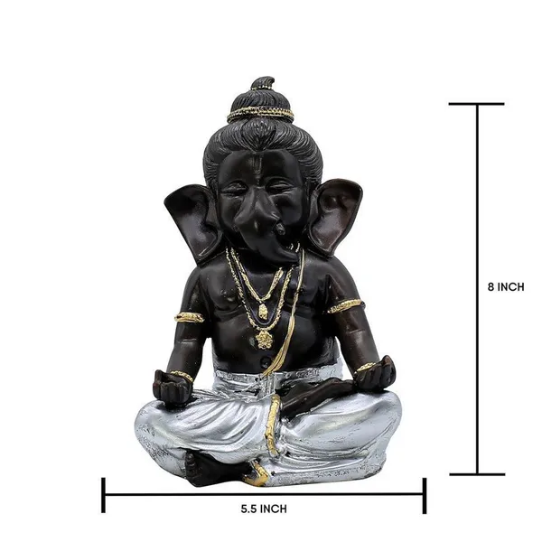 Ganesha_Idol_for_Home_Decor_|_Black_&_Silver_Meditating_Ganpati_Statue_|_Polyresin_Ganesh_Murti_for_Pooja_Room,_Office,_Car_Dashboard_&_Gift_6_Inch