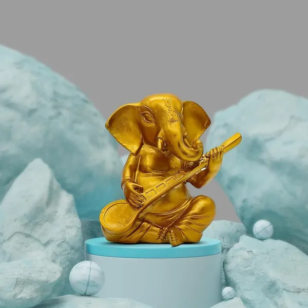 Golden_Ganesha_Idol_Playing_Sitar_|_Musical_Ganpati_Statue_in_Polyresin_for_Home_Decor,_Pooja_Room,_Car_Dashboard_&_Festive_Gift_|_Decorative_Ganesh_Murti_5_Inch