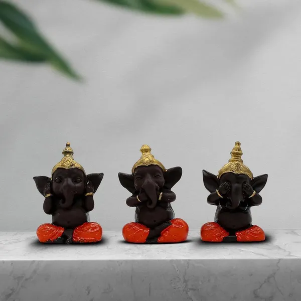 Set_of_3_Polyresin_3_Wise_Ganesha_Figurines,_Decorative_Showpiece_with_Gold_Crown,_4.5_Inch,_Dark_Brown_for_Home,_Office_&_Temple_Decor