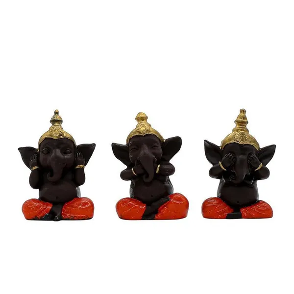 Set_of_3_Polyresin_3_Wise_Ganesha_Figurines,_Decorative_Showpiece_with_Gold_Crown,_4.5_Inch,_Dark_Brown_for_Home,_Office_&_Temple_Decor