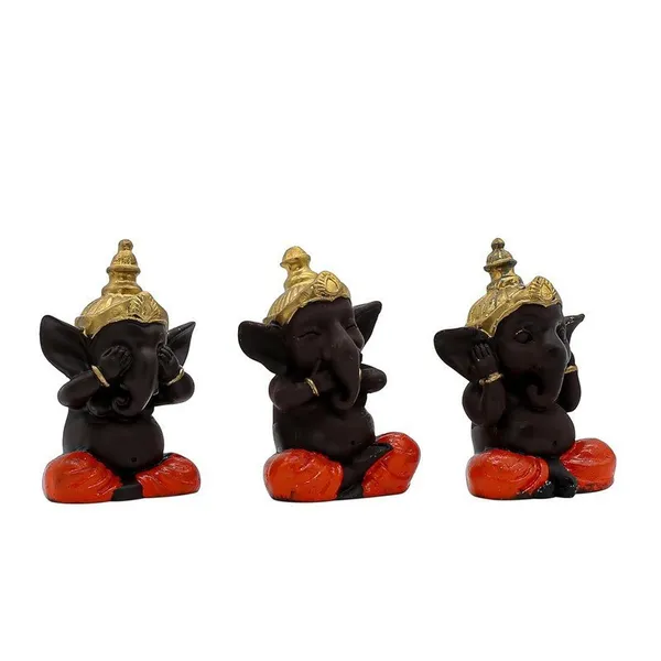 Set_of_3_Polyresin_3_Wise_Ganesha_Figurines,_Decorative_Showpiece_with_Gold_Crown,_4.5_Inch,_Dark_Brown_for_Home,_Office_&_Temple_Decor