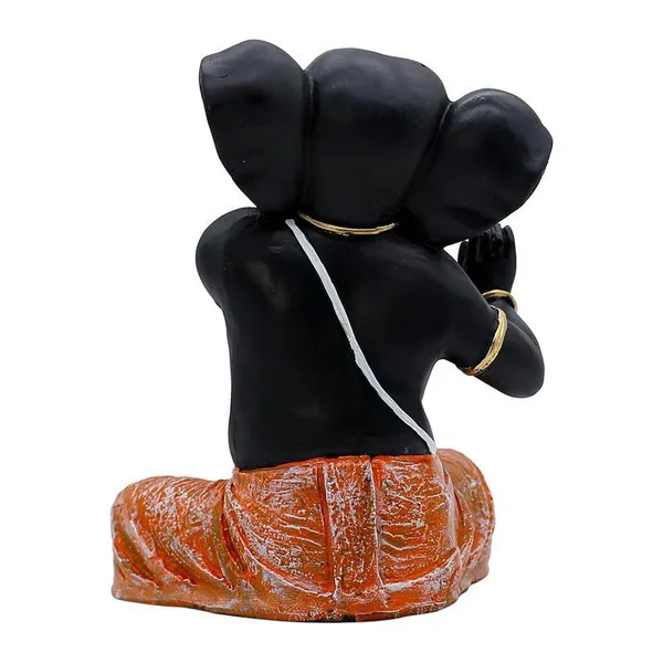 Black_Ganesha_Idol_in_Dancing_Pose_Polyresin_Ganpati_Statue_with_Orange_Dhoti_for_Home_Decor,_6_Inch