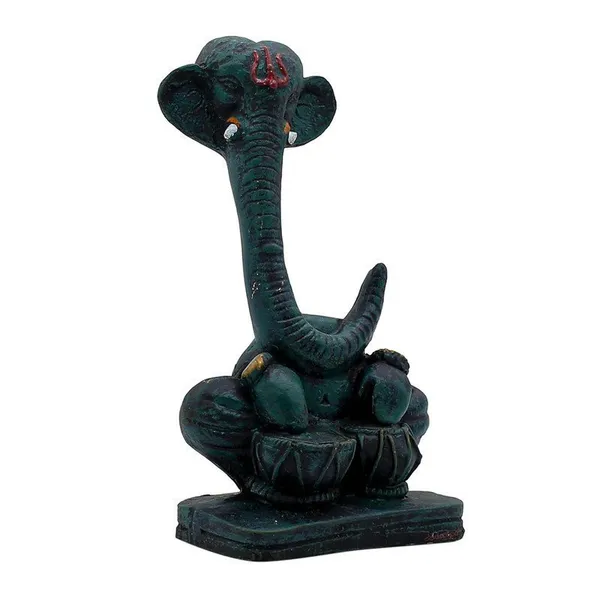 Abstract_Long_Trunk_Ganesha_Idol_Matte_Black_Ganpati_Statue_with_Damru_for_Home_Decor,_Office_Desk_&_Gift_6_Inch_Modern_Polyresin_Showpiece