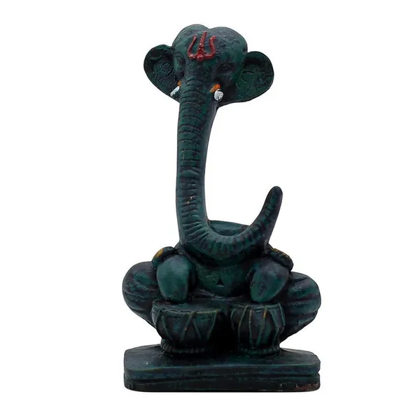 Abstract_Long_Trunk_Ganesha_Idol_Matte_Black_Ganpati_Statue_with_Damru_for_Home_Decor,_Office_Desk_&_Gift_6_Inch_Modern_Polyresin_Showpiece