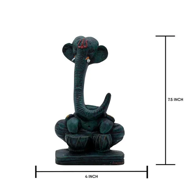 Abstract_Long_Trunk_Ganesha_Idol_Matte_Black_Ganpati_Statue_with_Damru_for_Home_Decor,_Office_Desk_&_Gift_6_Inch_Modern_Polyresin_Showpiece