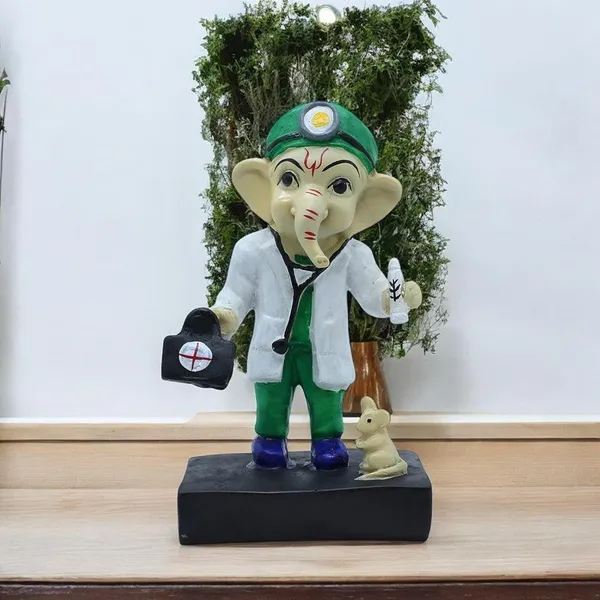 Doctor_Ganesha_Idol_Lord_Ganpati_Statue_in_Doctor_Avatar_with_Mouse_Polyresin_Showpiece_for_Home,_Clinic,_Hospital,_Gift_for_Doctors_8_Inch