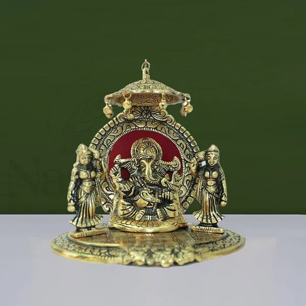 Golden_Ganesha_Statue_with_Riddhi_Siddhi_-_Brass_-_Showpiece_for_Home_Decor_&_Gifting