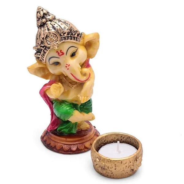 Handcrafted_Ganesha_Tea_Light_Candle_Holder_Metal_Resin,_Religious_Statue_Showpiece