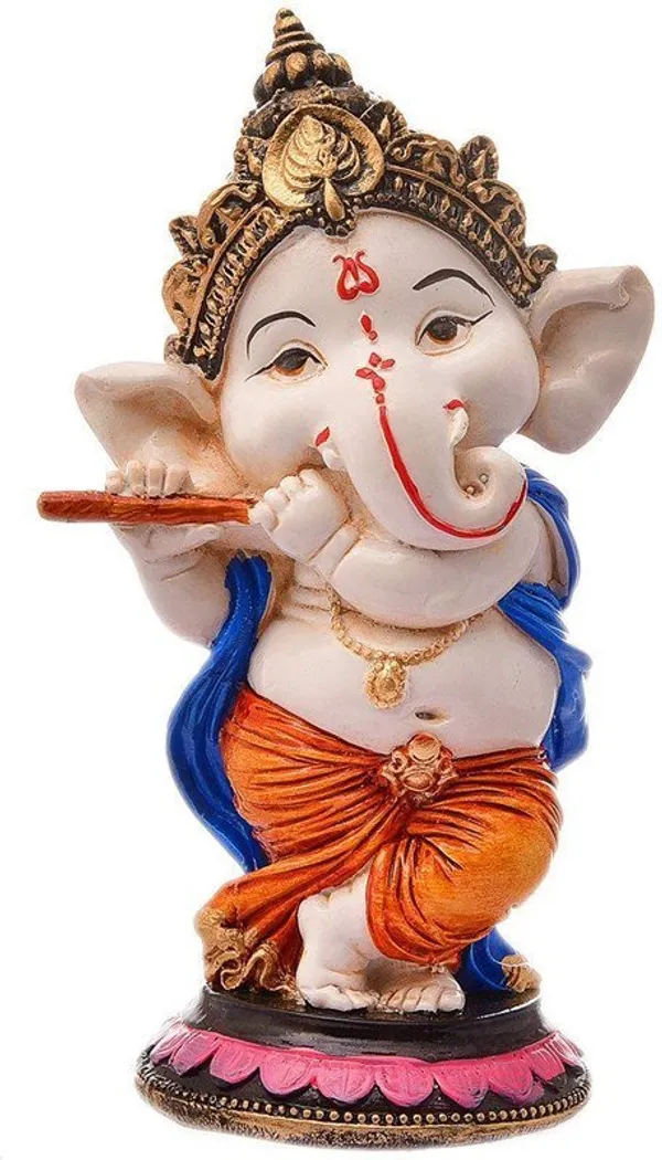 Polyresin_Baby_Ganesha_Flute_Statue_Hand_Painted_Ganpati_Idol_for_Puja_Room,_Home_&_Office_decor