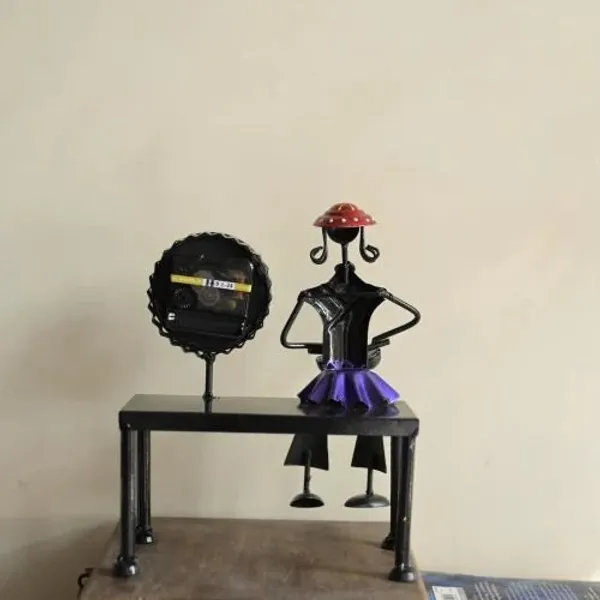 Decorative_Sitting_Doll_with_Clock_in_Metal_|_Handcrafted_Table_Showpiece_with_Timepiece_|_Unique_Home_&_Office_decor_Gift_Item