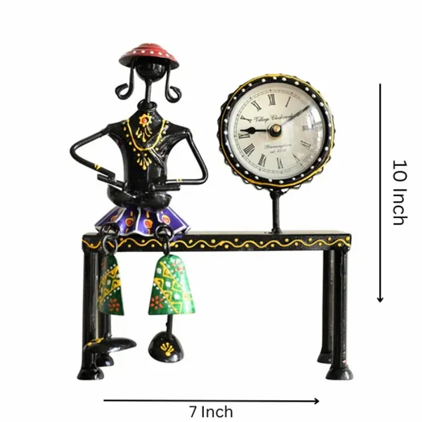 Decorative_Sitting_Doll_with_Clock_in_Metal_|_Handcrafted_Table_Showpiece_with_Timepiece_|_Unique_Home_&_Office_decor_Gift_Item