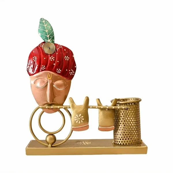 Handcrafted_Metal_Krishna_Pen_Stand_|_Decorative_Desk_Organizer_for_Home_&_Office_|_Artistic_Lord_Krishna_Showpiece_Gift_Item
