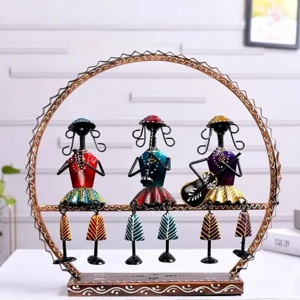 Handmade_Metal_Round_Doll_Musician_|_Elegant_Tabletop_Decorative_Showpiece_|_Traditional_Indian_Art_Figurine_for_Home_&_Gifting