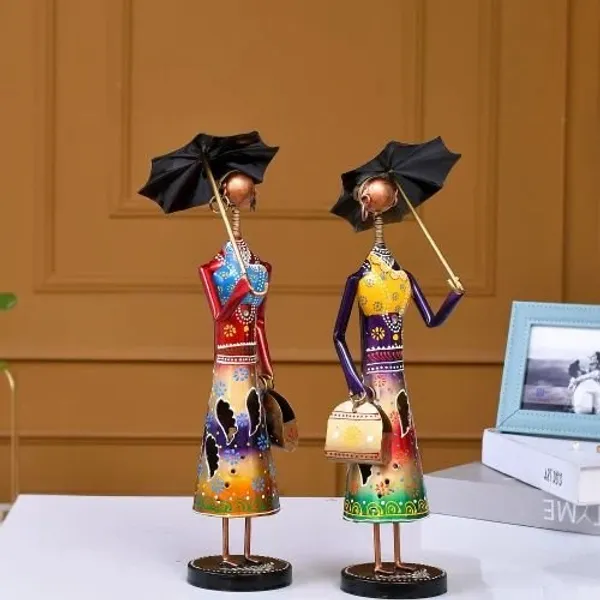 Handmade_Metal_Umbrella_Doll_Set_|_Elegant_Decorative_Showpieces_for_Living_Room_&_Office_decor_|_Antique_Finish_Artistic_Figurine_Set