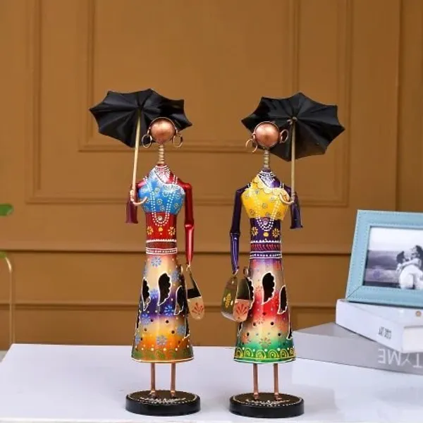 Handmade_Metal_Umbrella_Doll_Set_|_Elegant_Decorative_Showpieces_for_Living_Room_&_Office_decor_|_Antique_Finish_Artistic_Figurine_Set