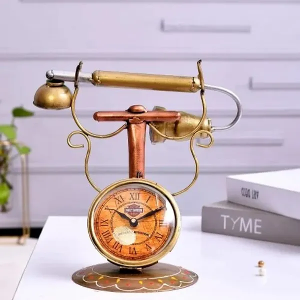 Handcrafted_Metal_Antique_Telephone_with_Clock_|_Classic_Vintage_Home_Decoration_Piece_|_Unique_Table_Clock_&_Retro_Showpiece