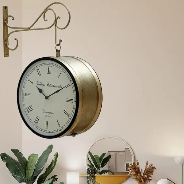 Handcrafted_8_Inch_Metal_Brass_Vintage_Clock_|_Classic_Decorative_Timepiece_for_Living_Room_&_Study_Table