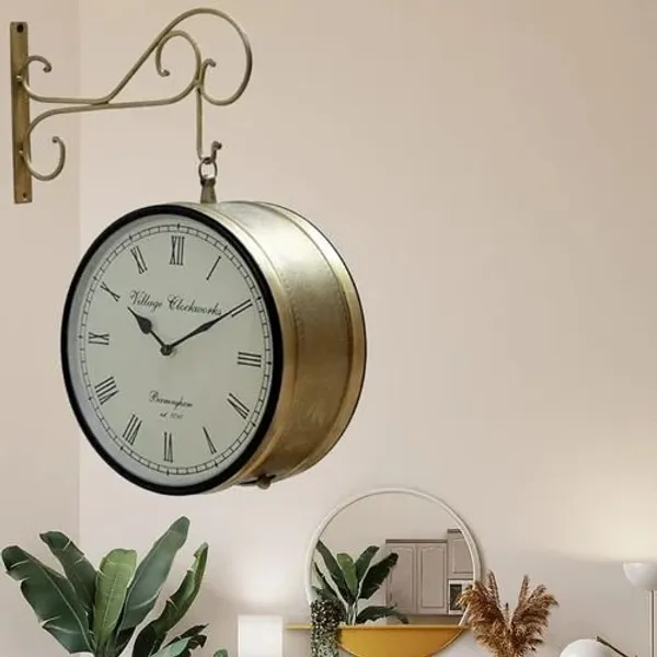 Handcrafted_8_Inch_Metal_Brass_Vintage_Clock_|_Classic_Decorative_Timepiece_for_Living_Room_&_Study_Table