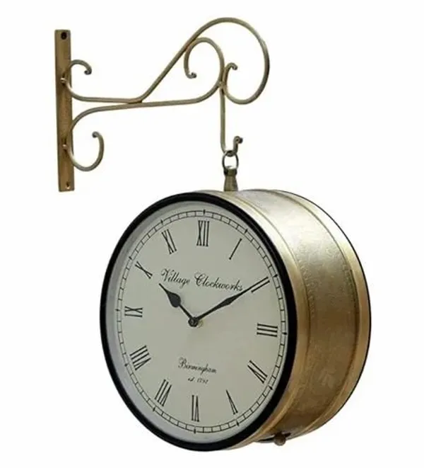 Handcrafted_8_Inch_Metal_Brass_Vintage_Clock_|_Classic_Decorative_Timepiece_for_Living_Room_&_Study_Table