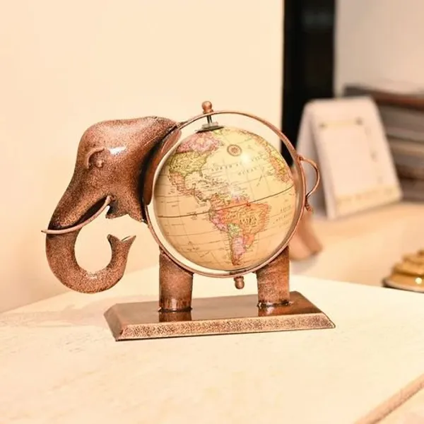 Handcrafted_Metal_Elephant_with_Globe_|_Antique_Decorative_Figurine_for_Table_&_Living_Room_Decor