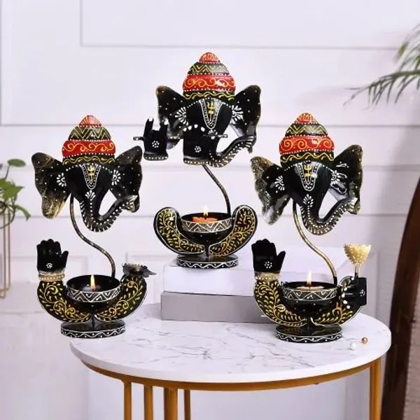 BUY_2_&_GET_1_FREE_|_Decorative_Lord_Ganesha_Tea_Light_Candle_Holders_for_Home_&_Festive_Decor