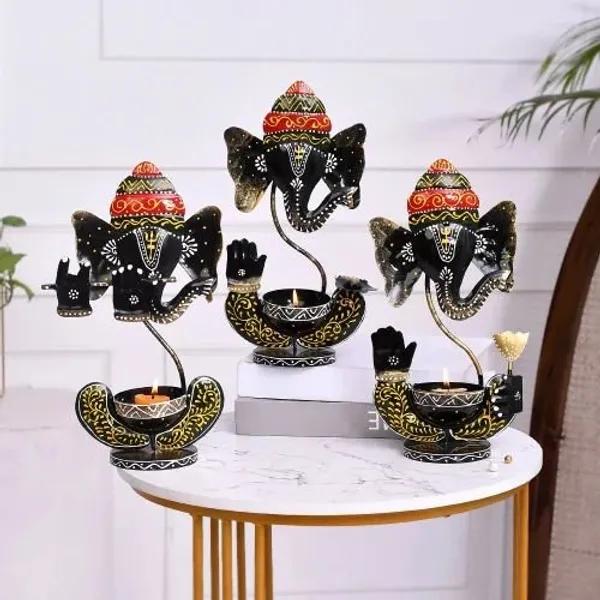 BUY_2_&_GET_1_FREE_|_Decorative_Lord_Ganesha_Tea_Light_Candle_Holders_for_Home_&_Festive_Decor