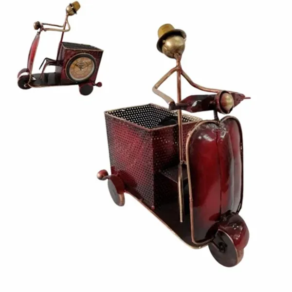 Metal_Red_Scooter_Pen_Holder_|_Handcrafted_Desk_Organizer_|_Unique_Decorative_Stationery_Stand_for_Home_&_Office