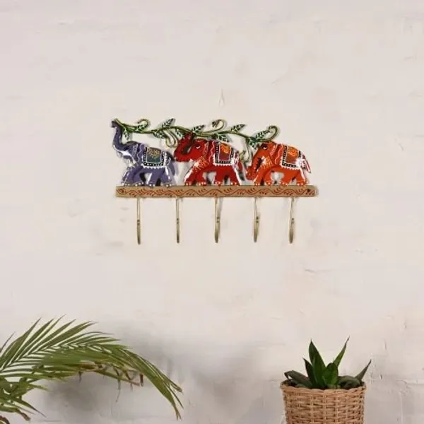 Decorative_Metal_Elephant_Key_Holder_|_Handcrafted_Wall_Mounted_Key_Organizer_|_Elegant_Home_&_Living_Room_Decor_Accent