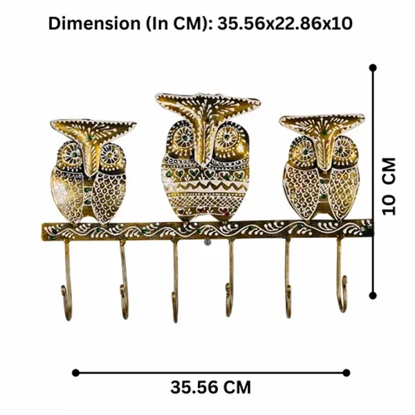 Beautiful_Handcrafted_Metal_Golden_Owl_Key_Holder_|_Hand_Painted_Wall_Hanging_Key_Organizer_|_Perfect_Gift_for_Home_Decor