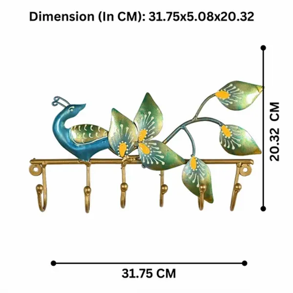 Beautiful_Peacock_Design_Metal_Key_Holder_|_Decorative_Wall_Mounted_Key_Hanger_|_Elegant_Handcrafted_Home_decor_Piece
