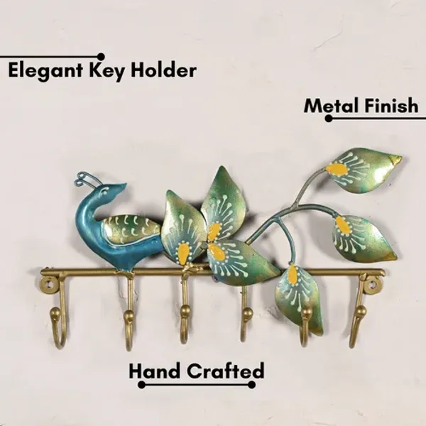 Beautiful_Peacock_Design_Metal_Key_Holder_|_Decorative_Wall_Mounted_Key_Hanger_|_Elegant_Handcrafted_Home_decor_Piece